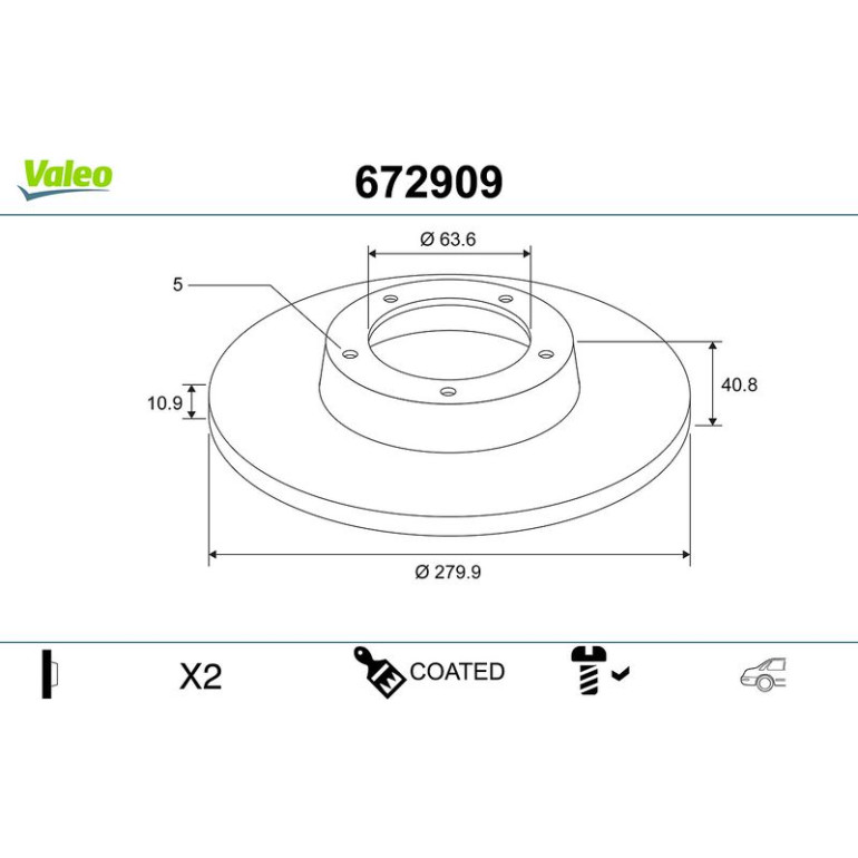 VALEO Bremsscheibe 672909 VALEO Bremsscheibe 672909