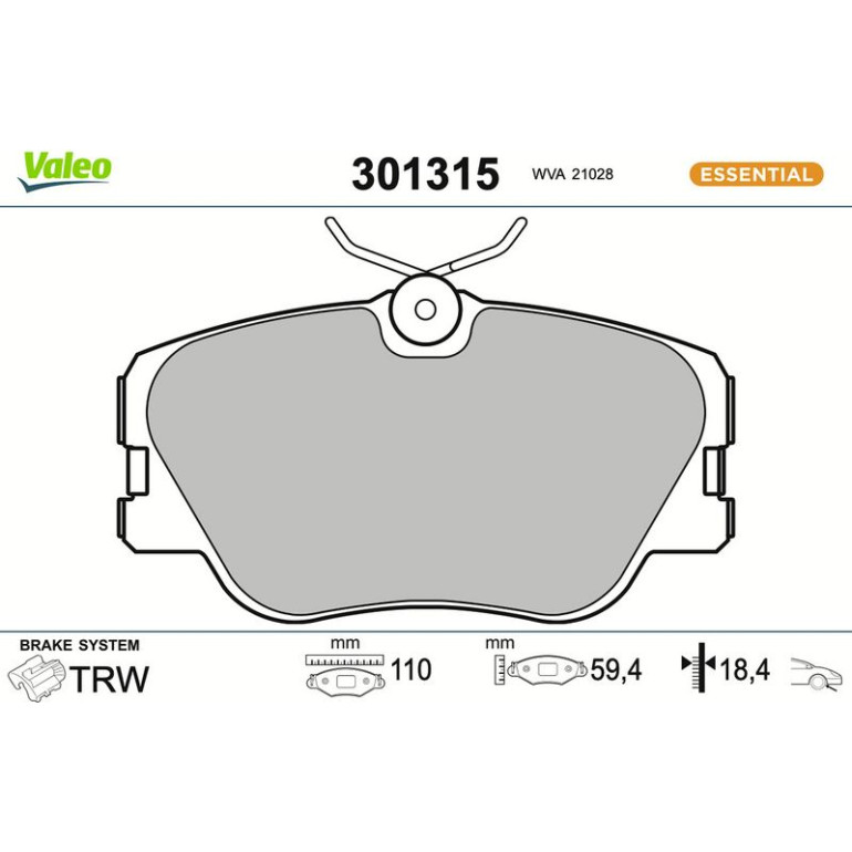 VALEO Bremsbeläge 301315 VALEO Bremsbeläge 301315