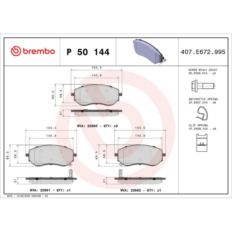 BREMBO Bremsklötze VA P 50 144 BREMBO Bremsklötze VA P 50 144
