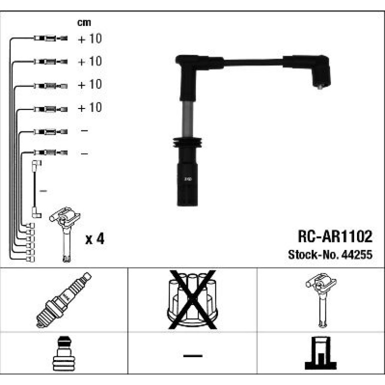 RC-AR1102 NGK - Zündkabelsatz 44255 RC-AR1102 NGK - Zündkabelsatz 44255