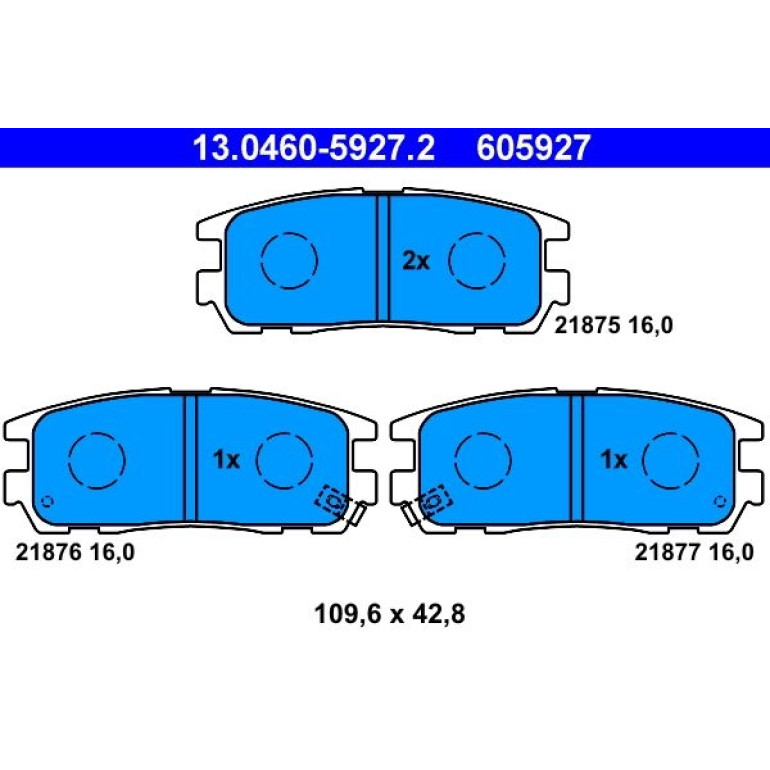 Bremsbelagsatz Opel T. Frontera/Monterey 2,0-3,2 92-04 13.0460-5927.2 Bremsbelagsatz Opel T. Frontera/Monterey 2,0-3,2 92-04 13.0460-5927.2