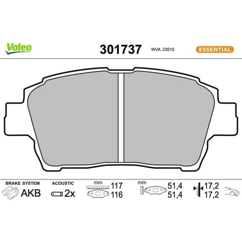 VALEO Bremsbeläge 301737 VALEO Bremsbeläge 301737