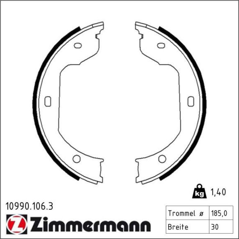 ZIMMERMANN Bremsbacken 10990.106.3 ZIMMERMANN Bremsbacken 10990.106.3
