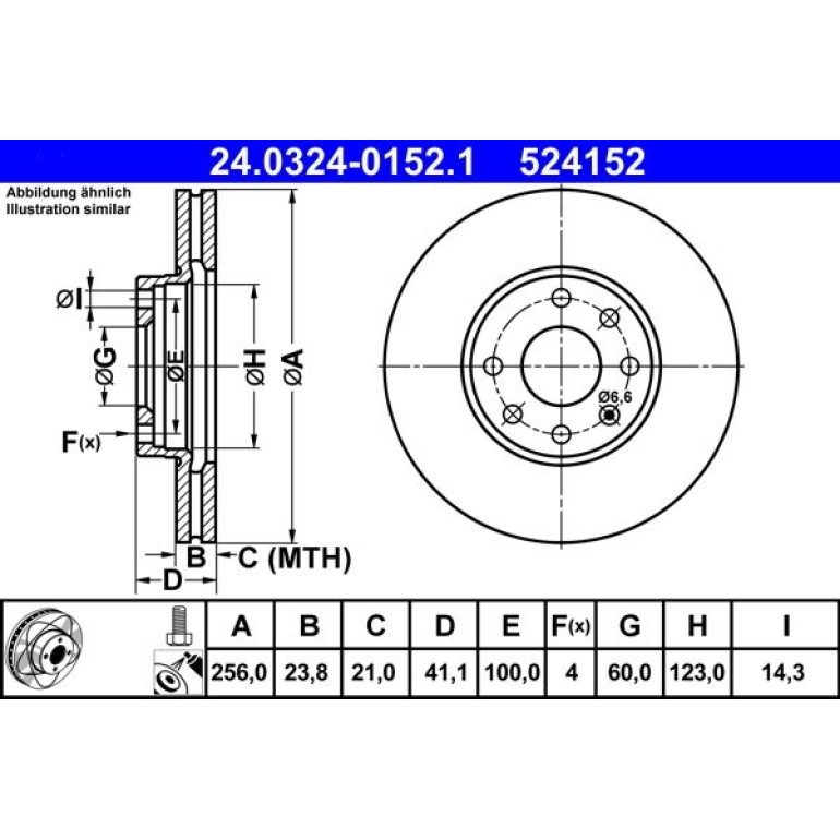 Bremsscheibe Opel P. Astra 1.2-1.8 16V 98-09 Power Disc 24.0324-0152.1 Bremsscheibe Opel P. Astra 1.2-1.8 16V 98-09 Power Disc 24.0324-0152.1