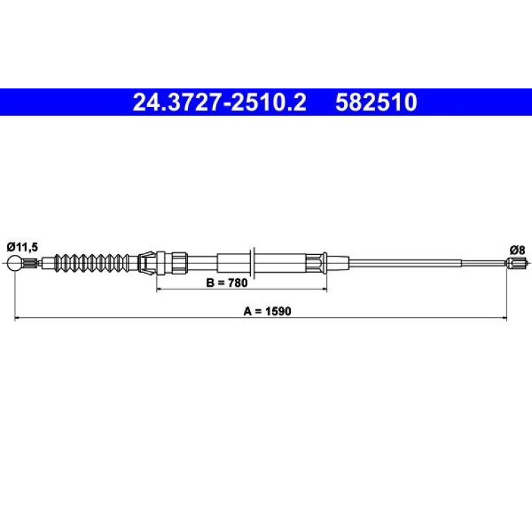 ATE Handbremsseil Seilzug Festellbremse 24.3727-2510.2 ATE Handbremsseil Seilzug Festellbremse 24.3727-2510.2