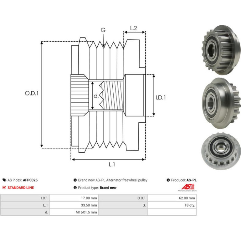 Generatorfreilauf AFP0025 Generatorfreilauf AFP0025