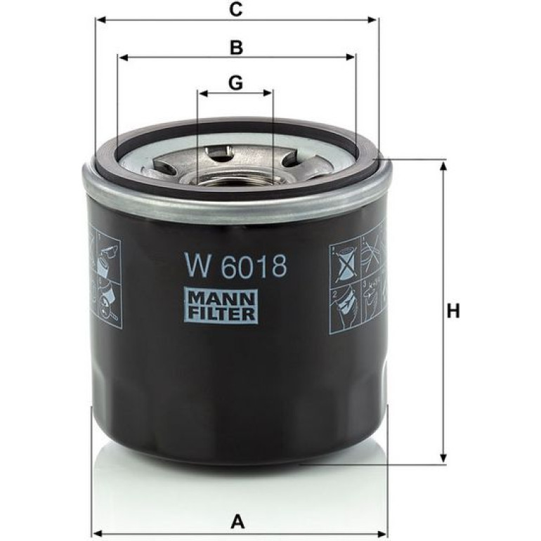 Mann & Hummel Ölfilter PKW W 6018 Mann & Hummel Ölfilter PKW W 6018