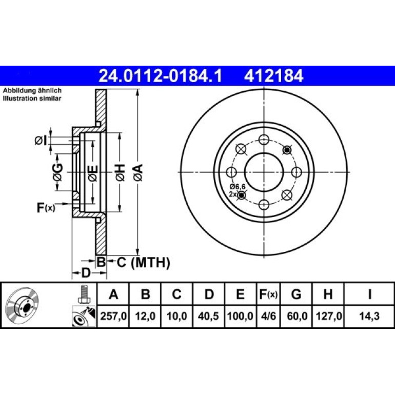Bremsscheibe Opel P. Corsa 1.0 06 24.0112-0184.1