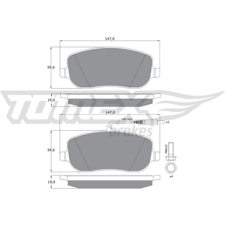 TOMEX brakes Bremsbelagsatz, Scheibenbremse TX 13-34 TOMEX brakes Bremsbelagsatz, Scheibenbremse TX 13-34