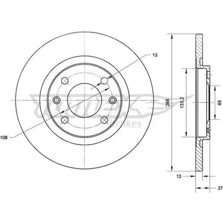 TOMEX brakes Bremsscheibe TX 70-94 TOMEX brakes Bremsscheibe TX 70-94