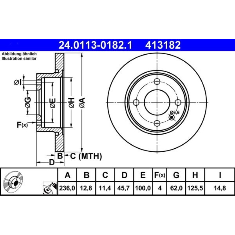 Bremsscheibe Skoda P. Felicia 94-02 24.0113-0182.1 Bremsscheibe Skoda P. Felicia 94-02 24.0113-0182.1