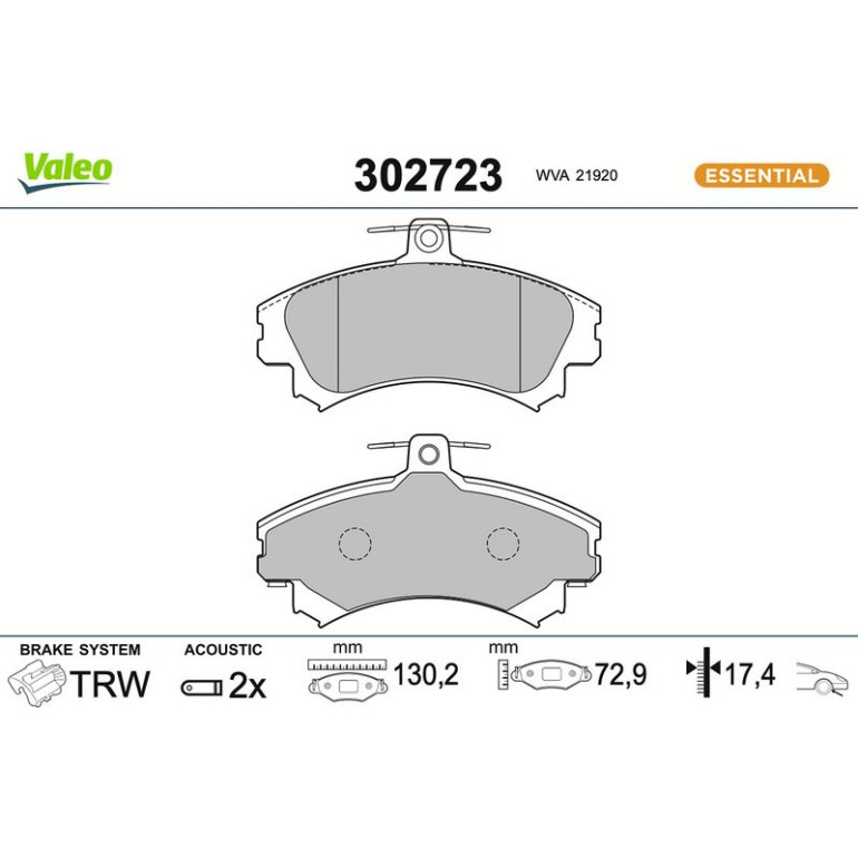 VALEO Bremsbeläge 302723 VALEO Bremsbeläge 302723