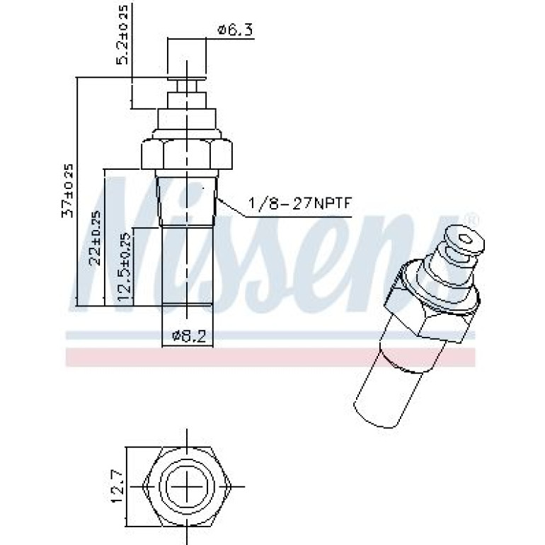 NISSENS Sensor, Kühlmitteltemperatur 207036 NISSENS Sensor, Kühlmitteltemperatur 207036