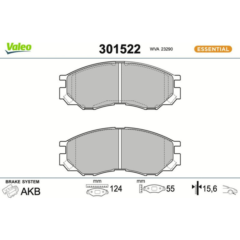 VALEO Bremsbeläge 301522