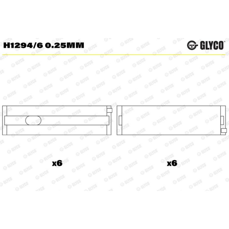 GLYCO Kurbelwellenlager H1294/6 0.25mm GLYCO Kurbelwellenlager H1294/6 0.25mm