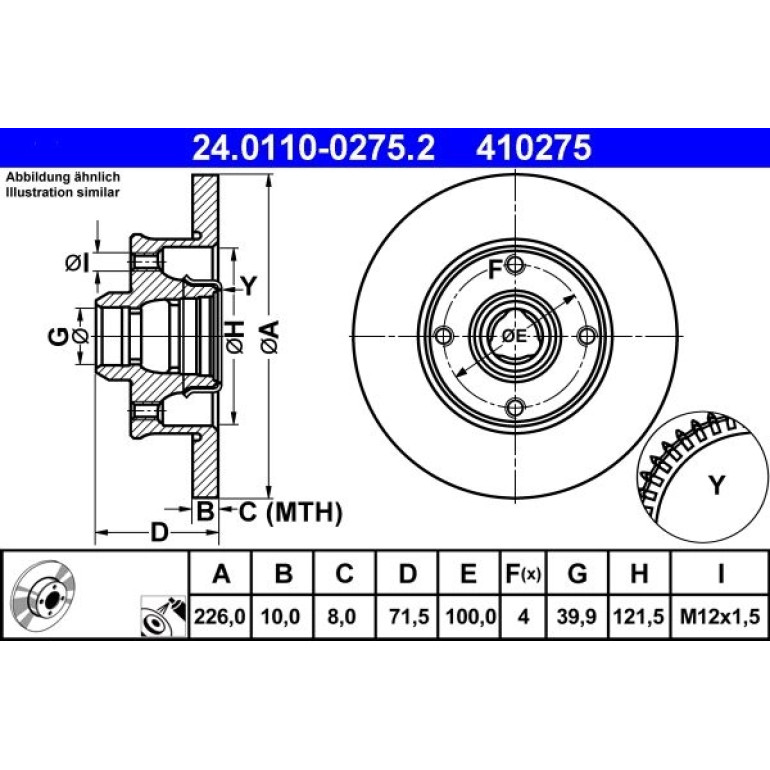 Bremsscheibe Vw T. Corrado/Golf/Jetta/Passat 84-02 24.0110-0275.2 Bremsscheibe Vw T. Corrado/Golf/Jetta/Passat 84-02 24.0110-0275.2