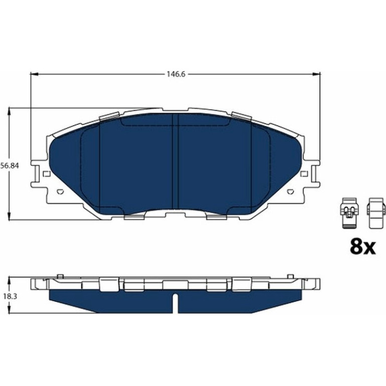 Bremslkötze Electric Blue GDB3424BTE