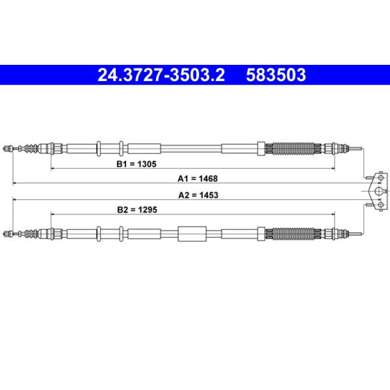 ATE Seilzug, Feststellbremse 24.3727-3503.2 ATE Seilzug, Feststellbremse 24.3727-3503.2