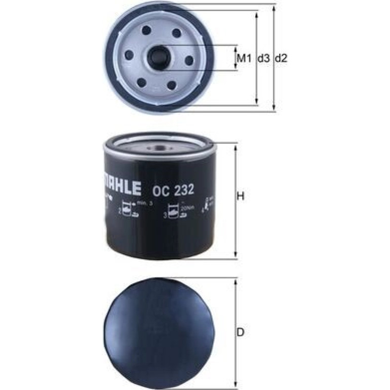 MAHLE Ölfilter OC 232 MAHLE Ölfilter OC 232