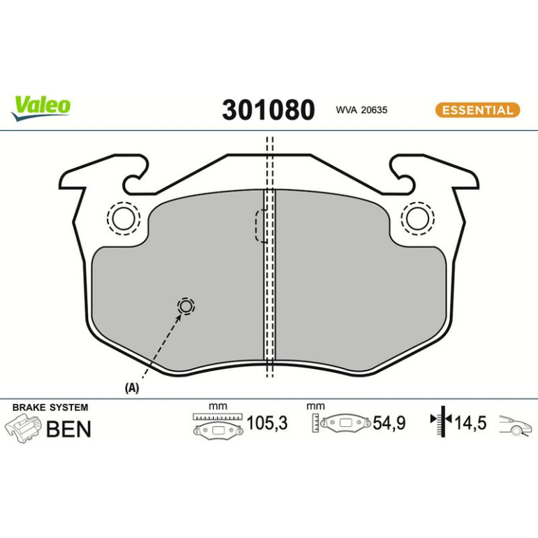 VALEO Bremsbeläge 301080 VALEO Bremsbeläge 301080