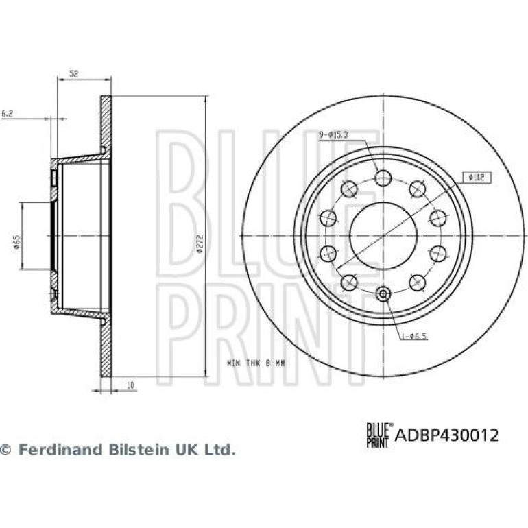 BLUE PRINT Bremsscheibe ADBP430012 BLUE PRINT Bremsscheibe ADBP430012