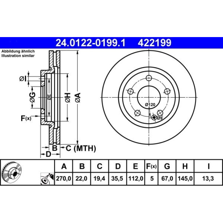 Bremsscheibe 24.0122-0199.1