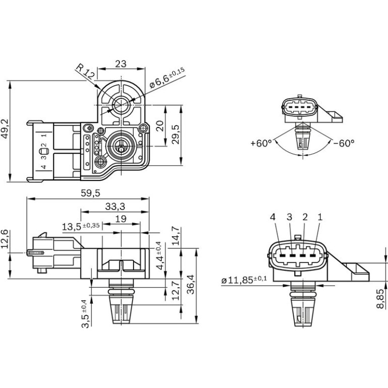 10 616 044 Drucksensor 0 281 006 076 10 616 044 Drucksensor 0 281 006 076