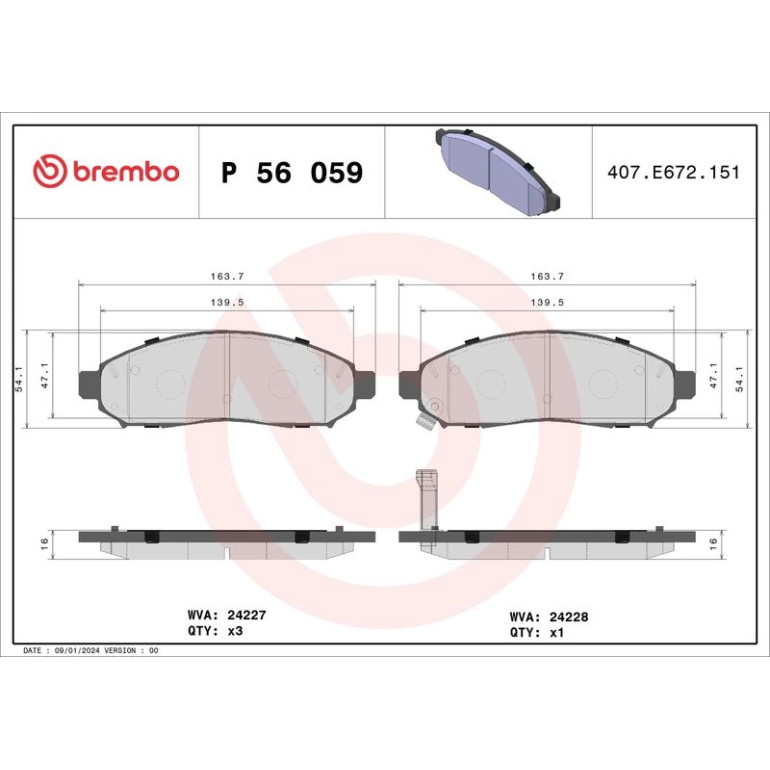 BREMBO Bremsklötze VA P 56 059 BREMBO Bremsklötze VA P 56 059