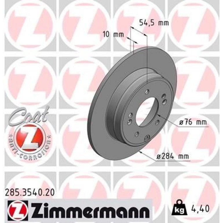 ZIMMERMANN Bremsscheibe 285.3540.20 ZIMMERMANN Bremsscheibe 285.3540.20