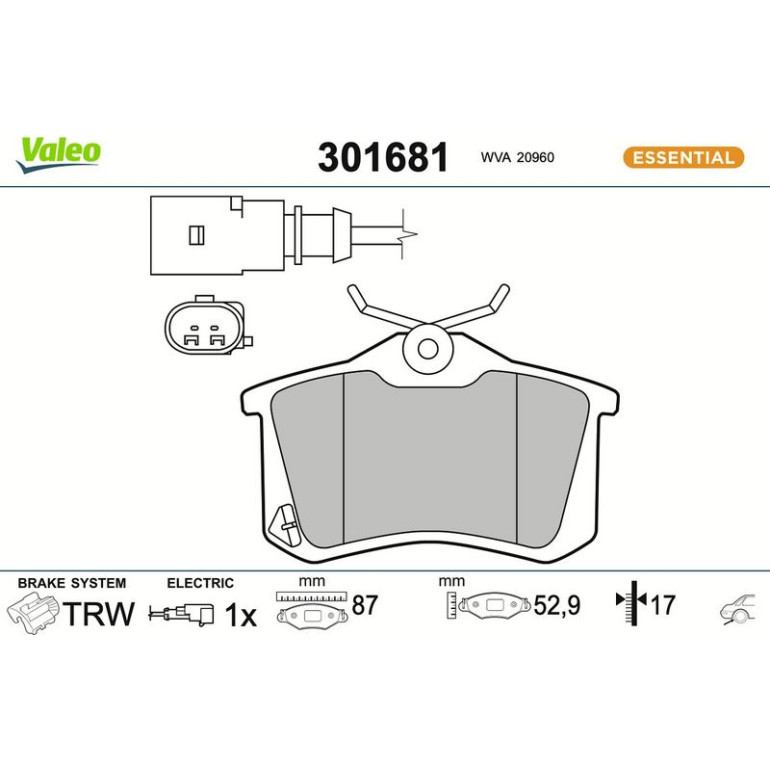 VALEO Bremsbeläge 301681 VALEO Bremsbeläge 301681