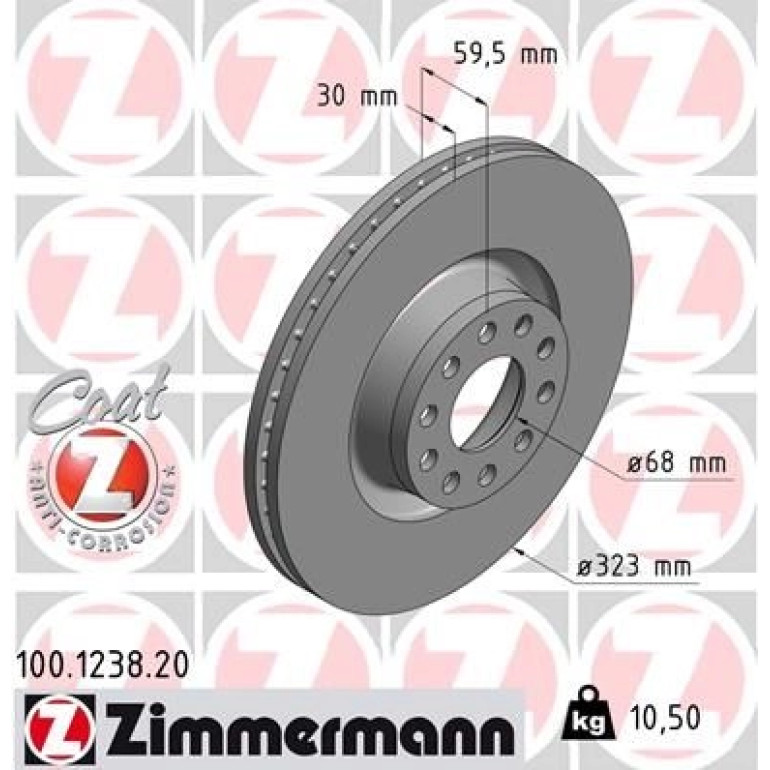ZIMMERMANN Bremsscheibe 100.1238.20 ZIMMERMANN Bremsscheibe 100.1238.20