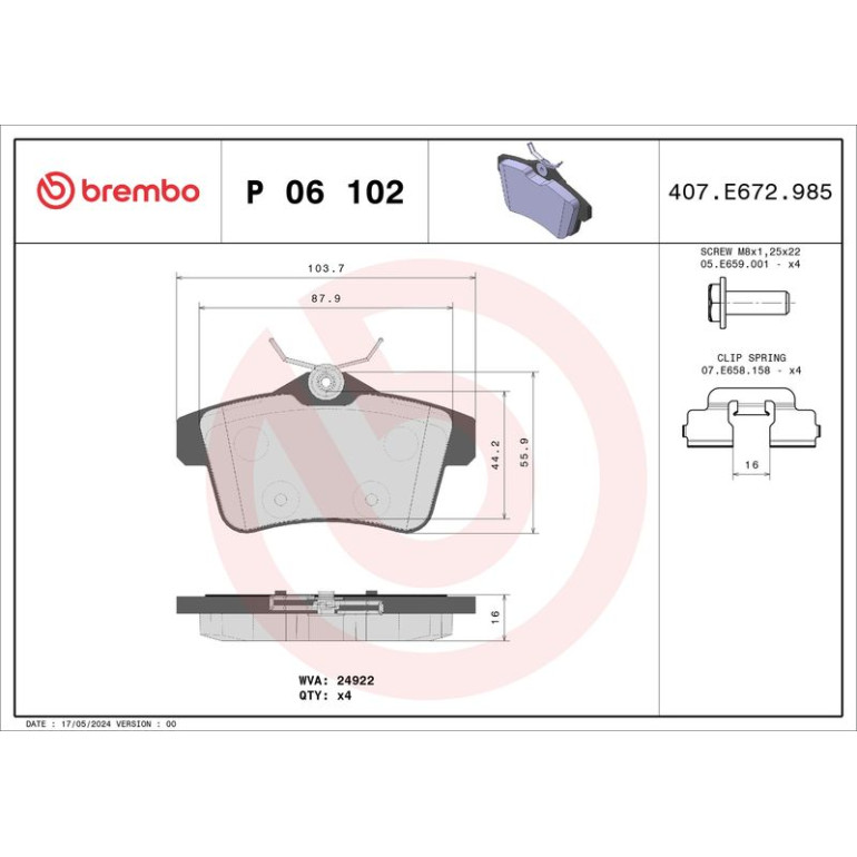 BREMBO Bremsklötze HA P 06 102 BREMBO Bremsklötze HA P 06 102
