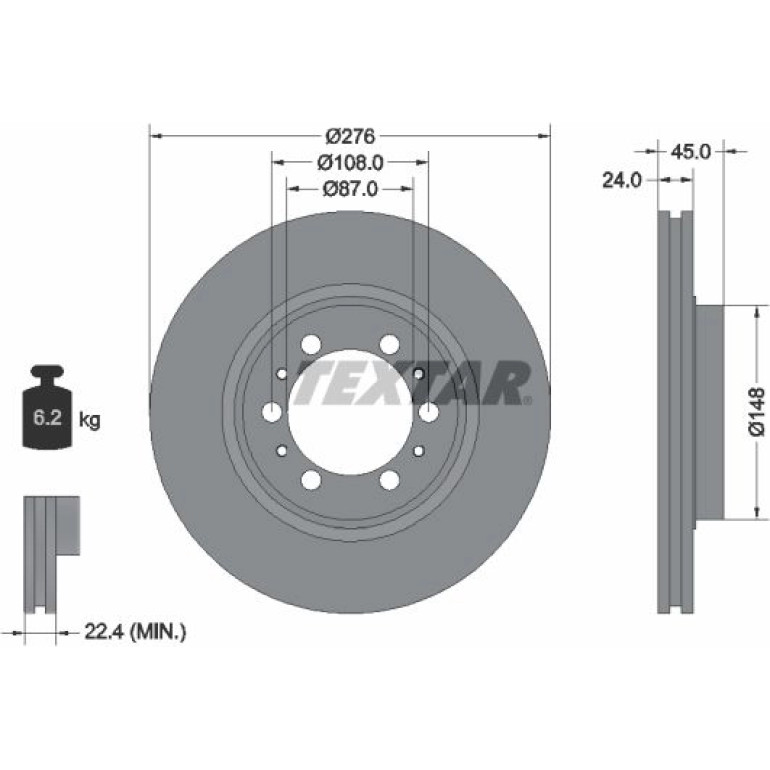 Bremsscheibe Mitsubishi P. L200 96-07/Pajero 92079800 Bremsscheibe Mitsubishi P. L200 96-07/Pajero 92079800
