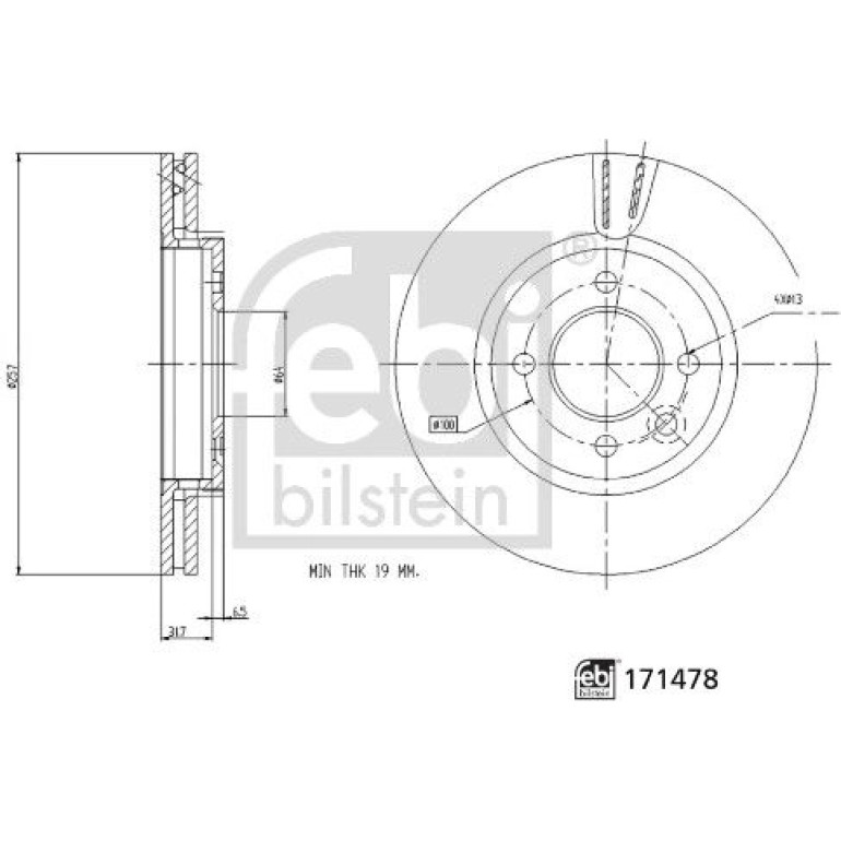 FEBI BILSTEIN Bremsscheibe 171478 FEBI BILSTEIN Bremsscheibe 171478