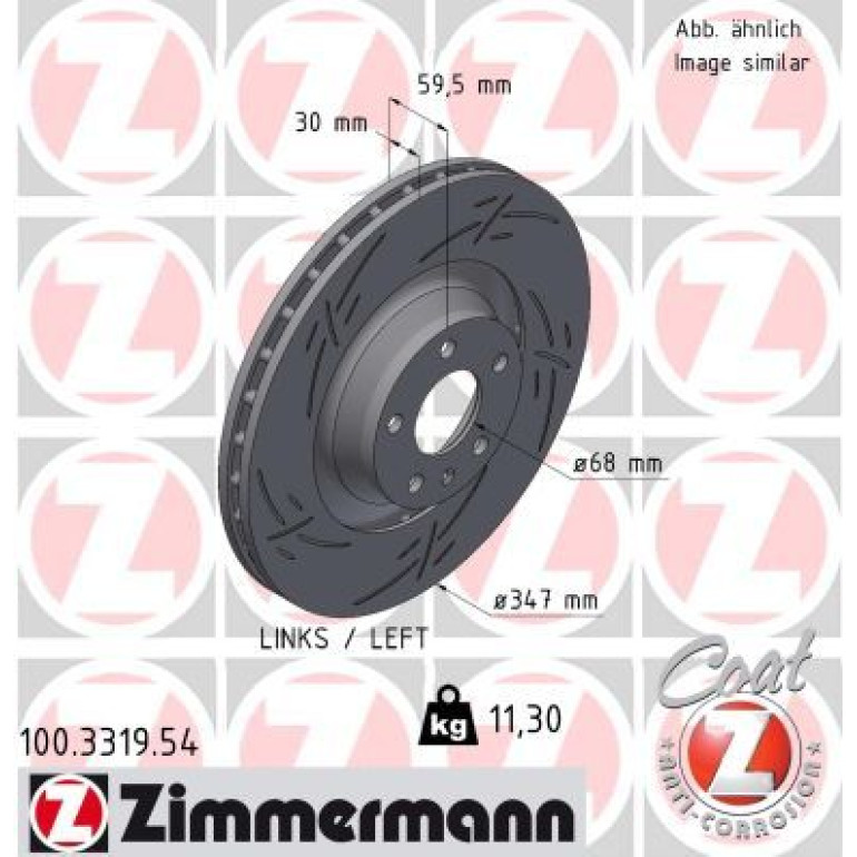 ZIMMERMANN Bremsscheibe 100.3319.54 ZIMMERMANN Bremsscheibe 100.3319.54