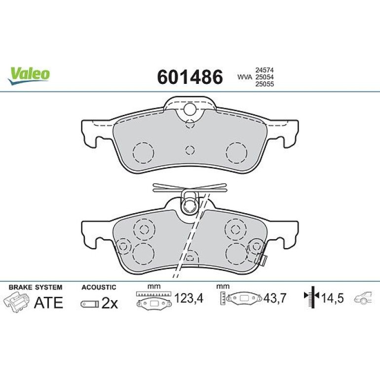 VALEO Bremsbeläge 601486 VALEO Bremsbeläge 601486
