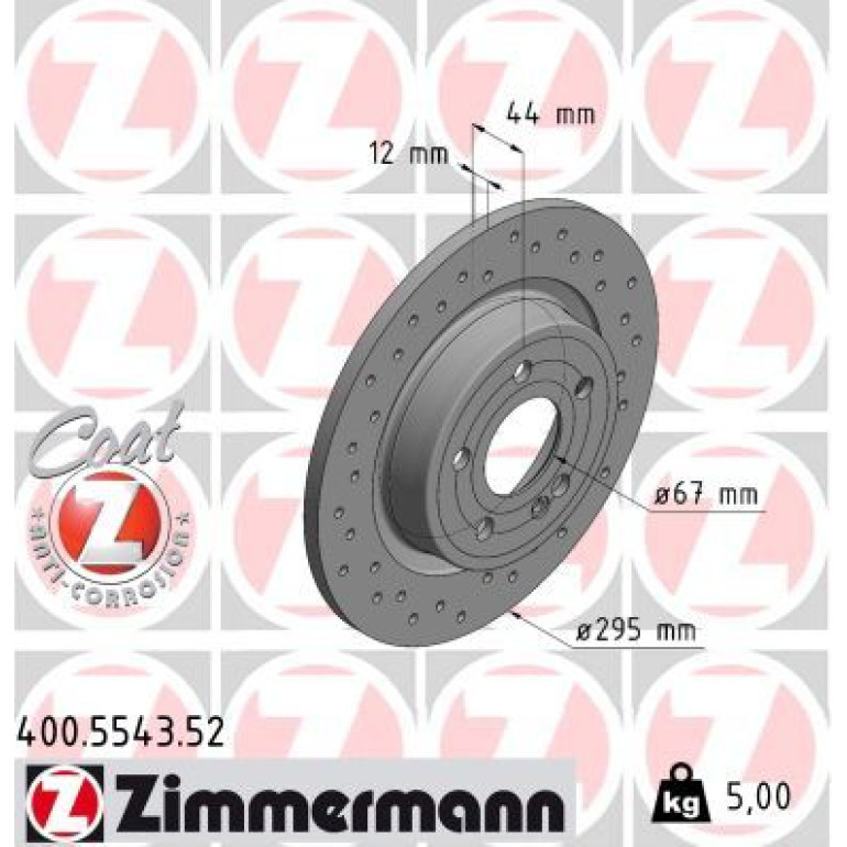 ZIMMERMANN Bremsscheibe 400.5543.52 ZIMMERMANN Bremsscheibe 400.5543.52