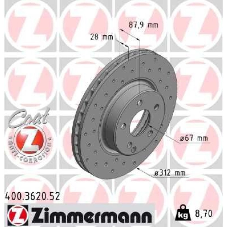 15 481 061 Sport Bremsscheibe VA Sport 400.3620.52 15 481 061 Sport Bremsscheibe VA Sport 400.3620.52
