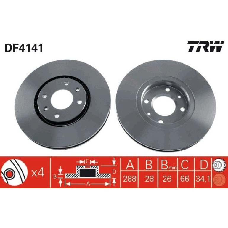 70 481 019 Bremsscheibe VA DF4141 70 481 019 Bremsscheibe VA DF4141