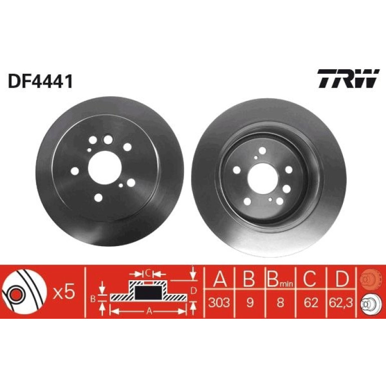 Bremsscheibe Toyota T. Rav4 DF4441 Bremsscheibe Toyota T. Rav4 DF4441