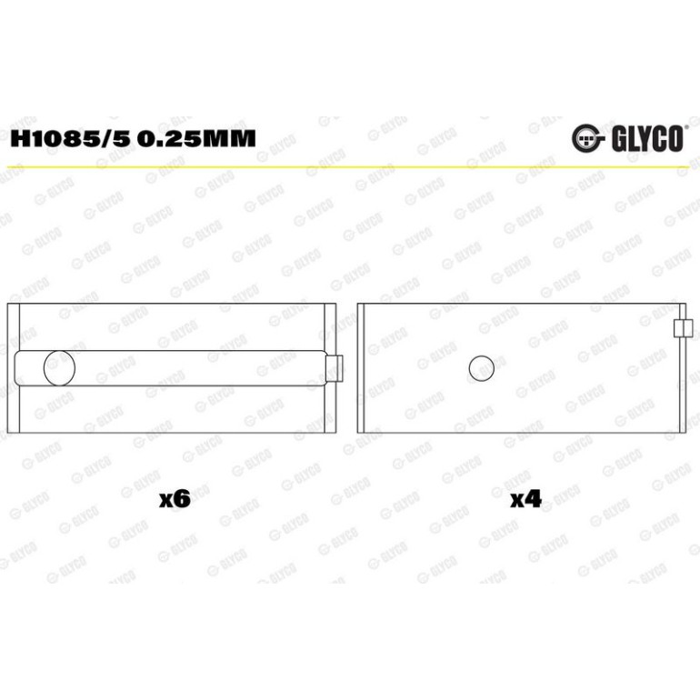GLYCO Kurbelwellenlager H1085/5 0.25mm GLYCO Kurbelwellenlager H1085/5 0.25mm