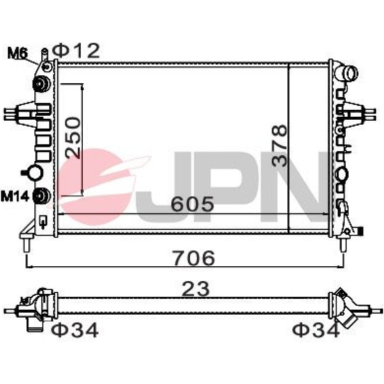 JPN Kühler, Motorkühlung 60C9028-JPN JPN Kühler, Motorkühlung 60C9028-JPN