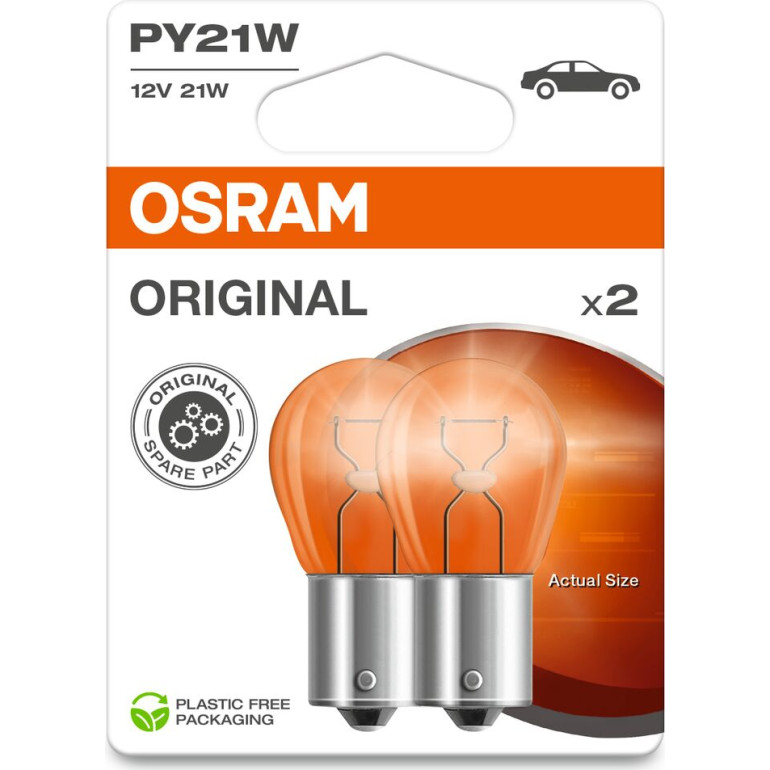 PY21W 12V 21W BAU15s Gelb Blister 2 Stück OSRAM
