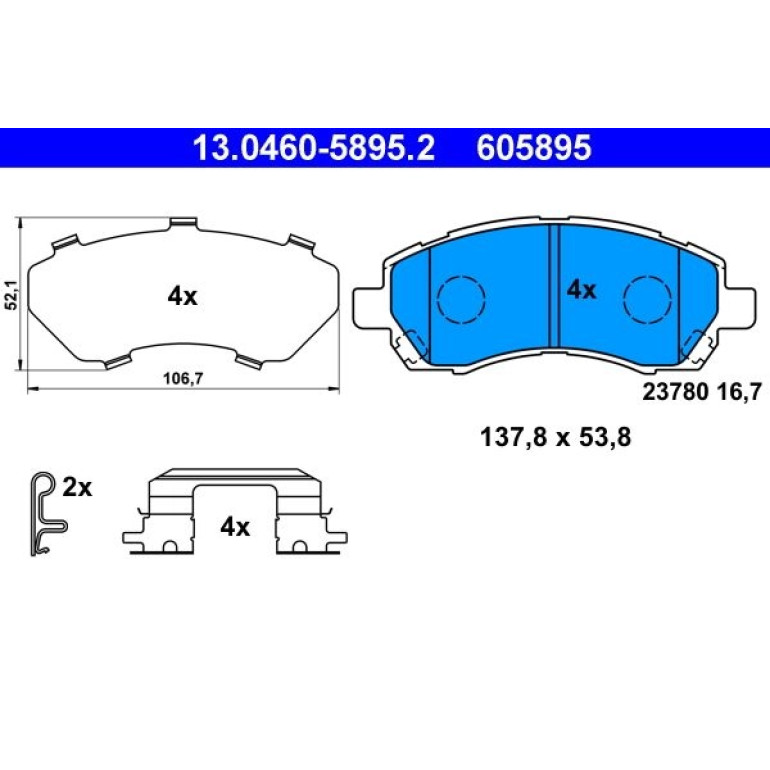 Bremsbelagsatz Subaru P. Impreza/Legacy 1,6-2,2 95-00 13.0460-5895.2 Bremsbelagsatz Subaru P. Impreza/Legacy 1,6-2,2 95-00 13.0460-5895.2