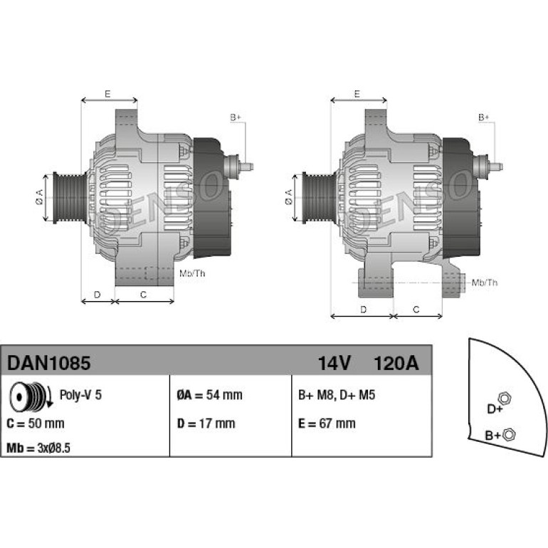 DENSO Generator DAN1085 DENSO Generator DAN1085