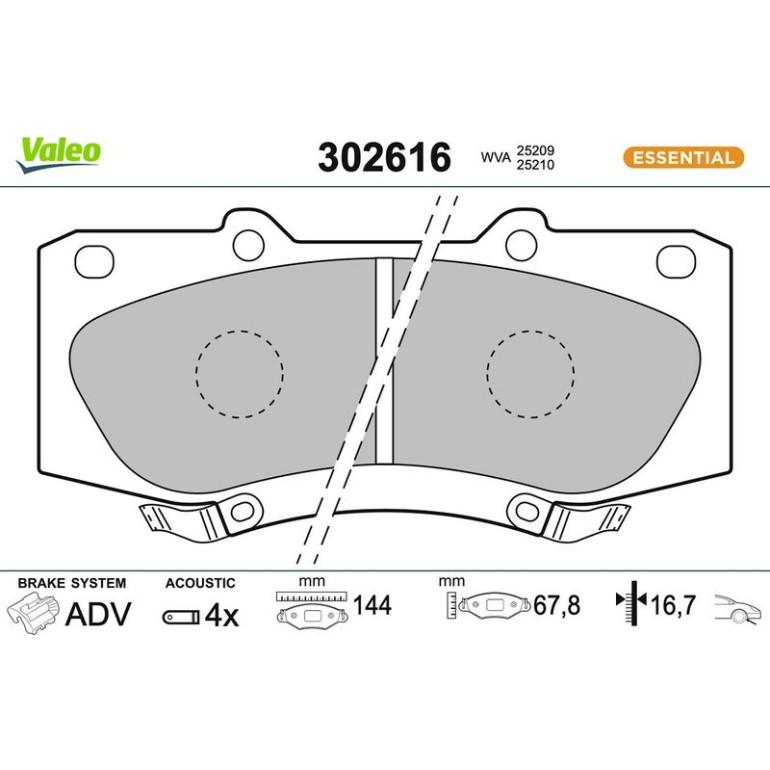 VALEO Bremsbeläge 302616 VALEO Bremsbeläge 302616