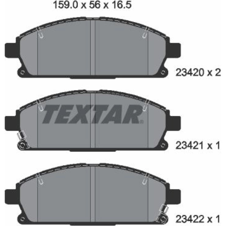 Bremsbelagsatz Nissan P. X-Trail 01-/Pathfinder 97 2342001 Bremsbelagsatz Nissan P. X-Trail 01-/Pathfinder 97 2342001