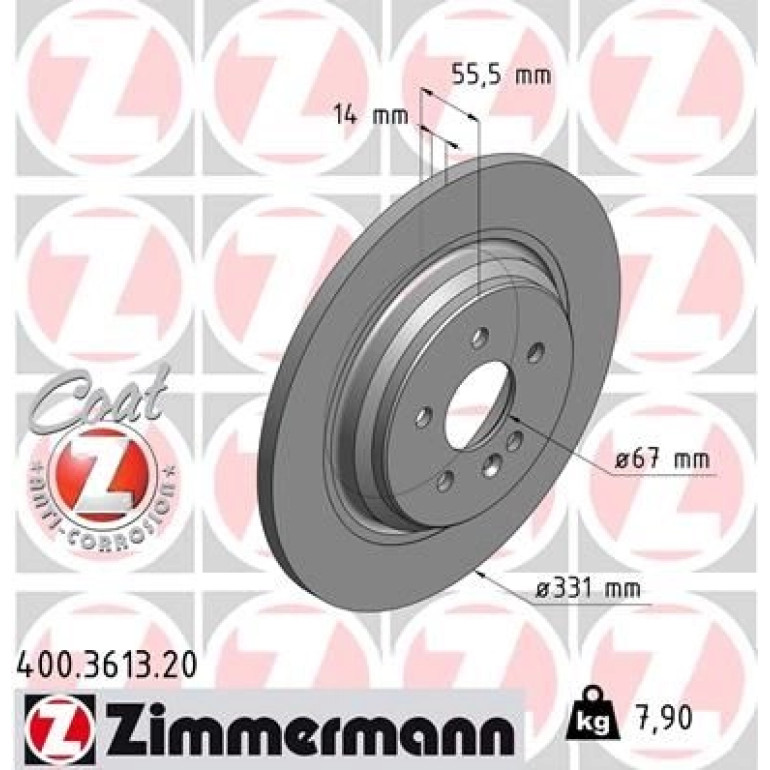 ZIMMERMANN Bremsscheibe 400.3613.20 ZIMMERMANN Bremsscheibe 400.3613.20
