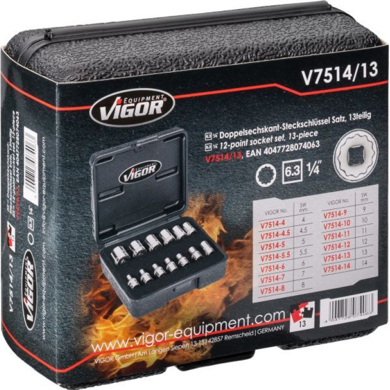 VIGOR Steckschlüsselsatz V7514/13 VIGOR Steckschlüsselsatz V7514/13