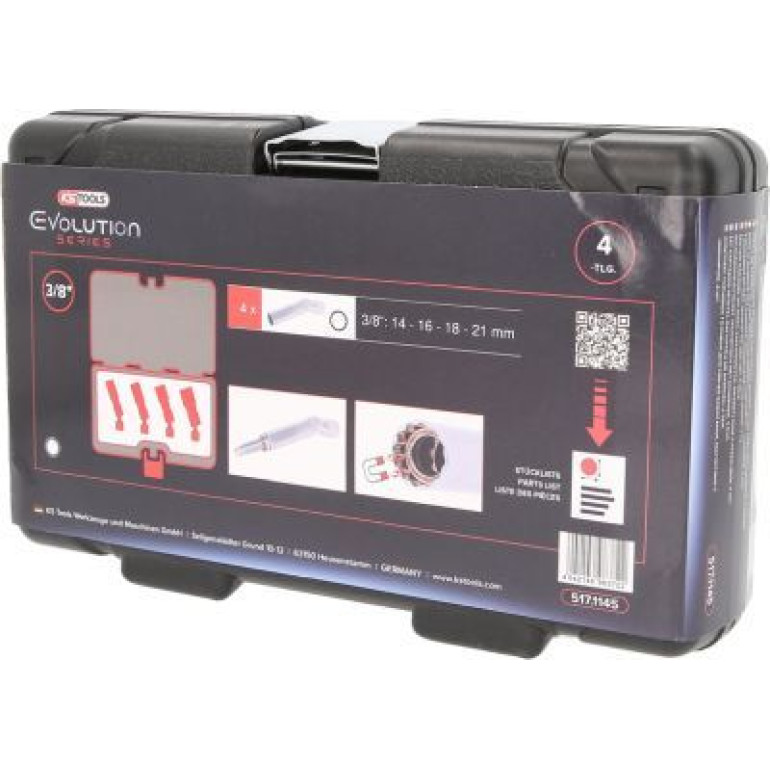 KS TOOLS ZESTAW NASADEK DO WIEC ZAP ONOWYCH 3/8, 4 SZTUKI 517.1145